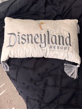 Disney Disneyland Resort Cream Decorative Throw Pillow with Tinker Bell Accent